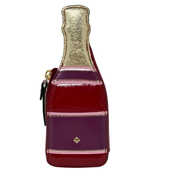 Kate Spade PWRU6152 Champagne Coin Purse Leather Pop Fizz Clink Statement Party - Picture 2 of 14